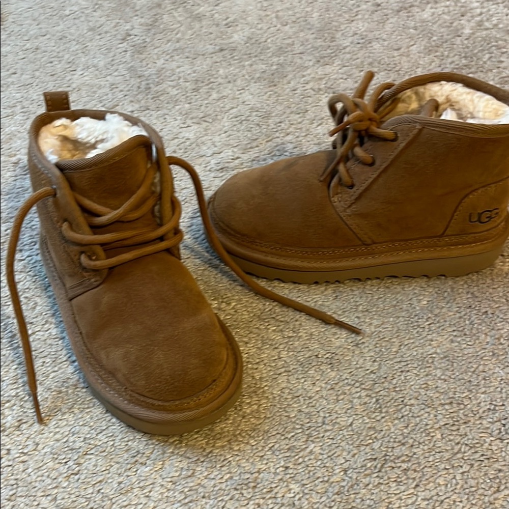 UGG Brown Suede Ankle Boots with Sheepskin Lining